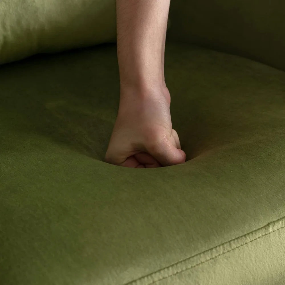 Upholstered Barrel Arm Chair for Living Room Bedroom Reception Room Office, Modern Soft Padded Single Sofa Chair