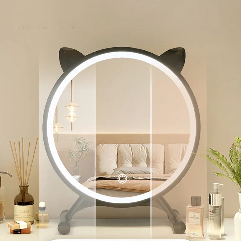 Unique Makeup Mirror Compact Korean Bedroom Funky Girl Aesthetic Items Art Circular Mirror Cosmetics Vestidores Decoracao Quarto