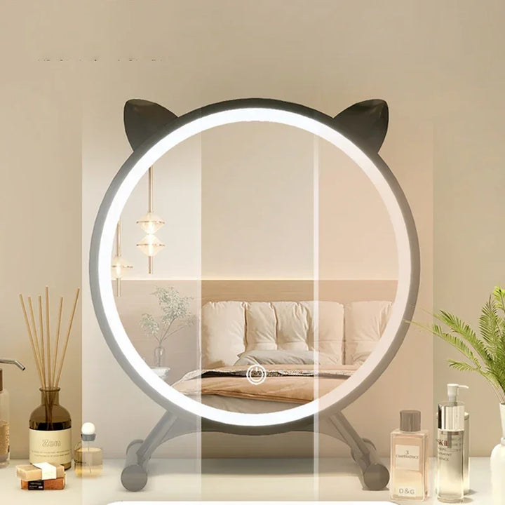 Unique Makeup Mirror Compact Korean Bedroom Funky Girl Aesthetic Items Art Circular Mirror Cosmetics Vestidores Decoracao Quarto