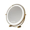 Metal Desktop Makeup Mirror  3-Level LED Lighted Vanity Mirror  Adjustable Rotating Makeup Mirror for Clear Imaging
