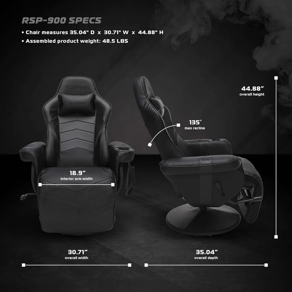 900 Gaming Chair with Footrest Recliner Racing Style High Back PC Computer Desk Office Chair - 360 Swivel, Comfortable Headrest