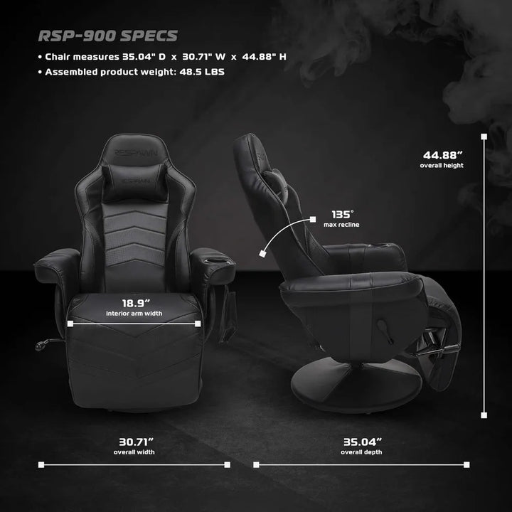 900 Gaming Chair with Footrest Recliner Racing Style High Back PC Computer Desk Office Chair - 360 Swivel, Comfortable Headrest