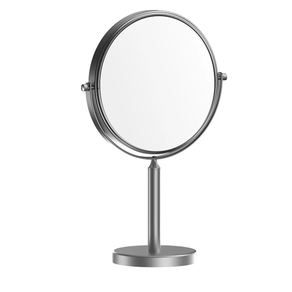Double Sided Desktop Makeup Mirror 360 Rotating Waterproof Magnifying Cosmetic Mirror Round Free Standing Swivel Vanity Mirror