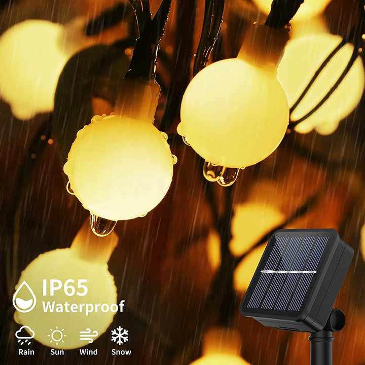 Solar Crystal Ball String Lights â€“ 4 Colors, 8 Modes Outdoor Garden & Balcony Accent | Eco-Friendly LED Decor | Trufairs