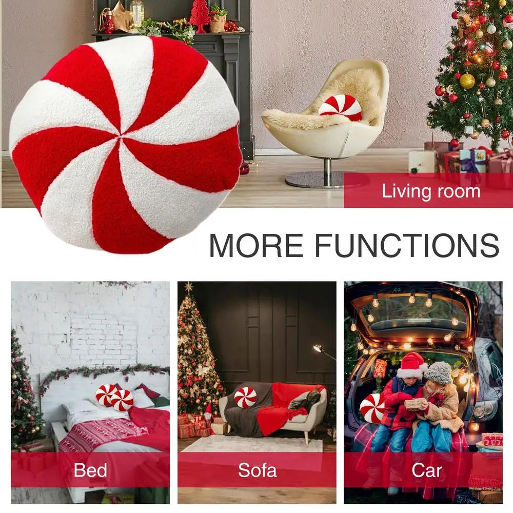 Candy Cane Pillow Comfortable Soft Christmas Pillows Bright Colors Throw Pillows Plushies Pillow Toy For Men Women Children