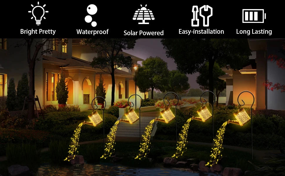Solar Butterfly Watering Can Garden Light â€“ Waterproof Hanging Fairy Path Accent | Patio, Lawn, Outdoor DÃ©cor | Trufairs