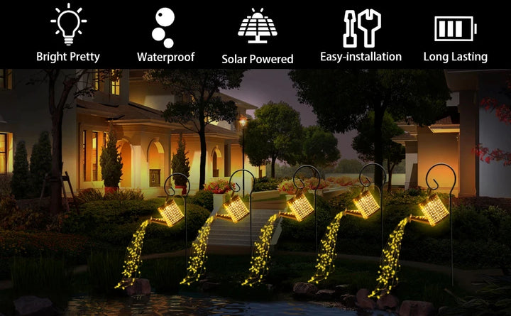 Solar Butterfly Watering Can Garden Light â€“ Waterproof Hanging Fairy Path Accent | Patio, Lawn, Outdoor DÃ©cor | Trufairs