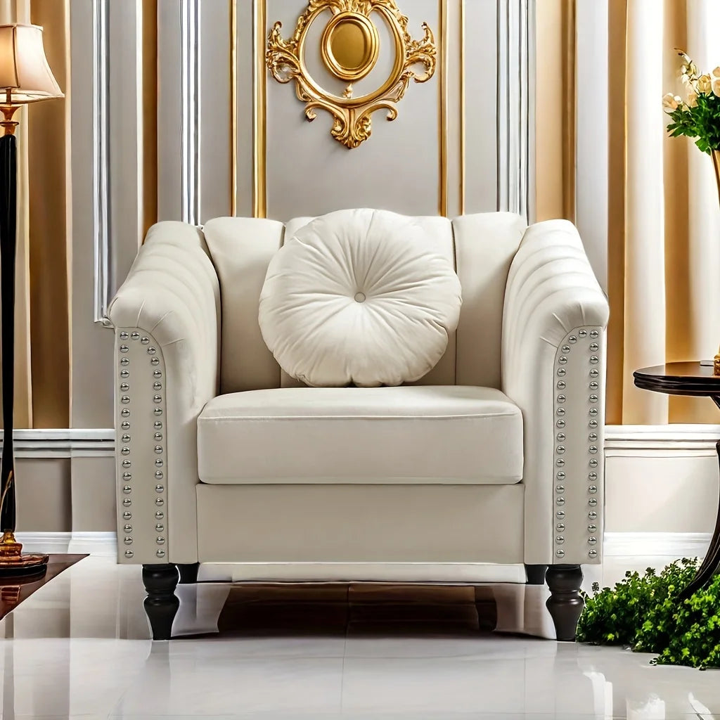 3pcs Chesterfield Sofa Couches Set with 5 Pillows Modern Sofas for Living Room, Bedroom, Office Comfortable Couch Leisure Sofa