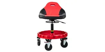 Rolling Garage Stool 300LBS Capacity 21"-26" Adjustable Height Range Mechanic Seat with Swivel Casters and Tool Tray