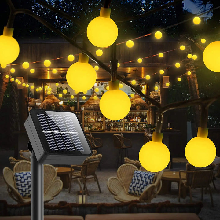 Solar Crystal Ball String Lights â€“ 4 Colors, 8 Modes Outdoor Garden & Balcony Accent | Eco-Friendly LED Decor | Trufairs