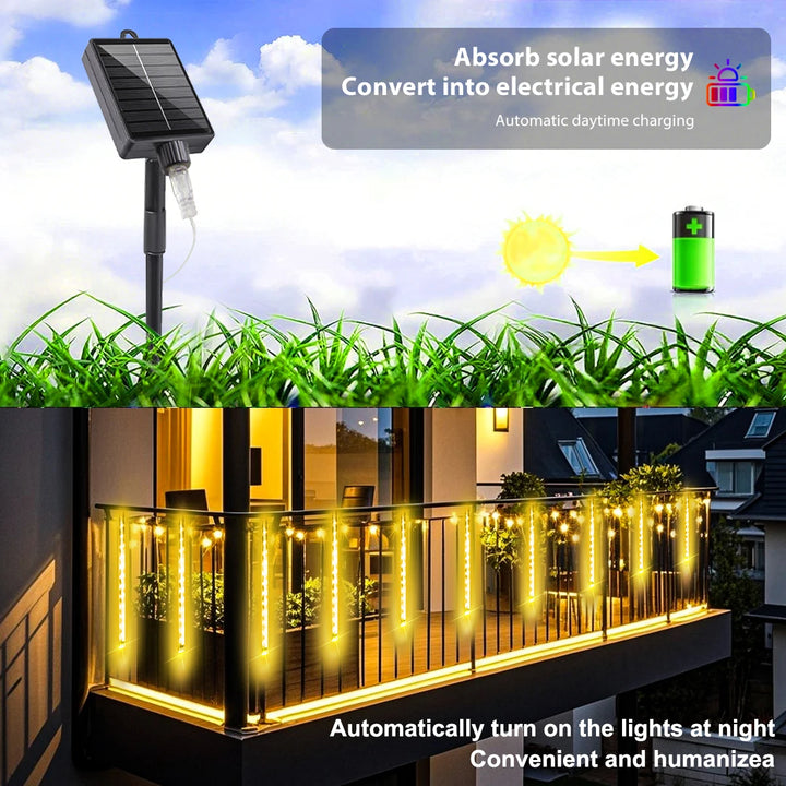 1pc 30/45CM Solar Meteor Star Glow Lights IP65 Outdoor Solar Fairy String Lights Christmas Decorative Light for Garden Courtyard