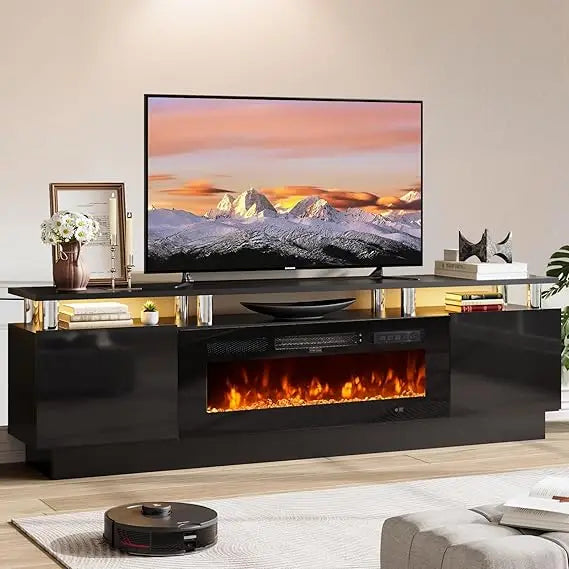 70" TV Stand for Living Room, Modern Entertainment Center & Media Console, Fits TVs up to 80", Storage Cabinet with Shelves, 36"
