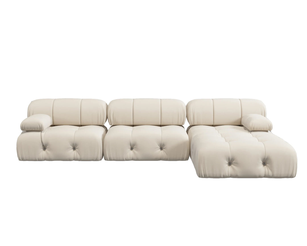 Sdorens Sectional Sofa Living Room Sofas L-Shaped Velvet Couch with Reversible Ottoman Convertible Modern Design Couch Sofa