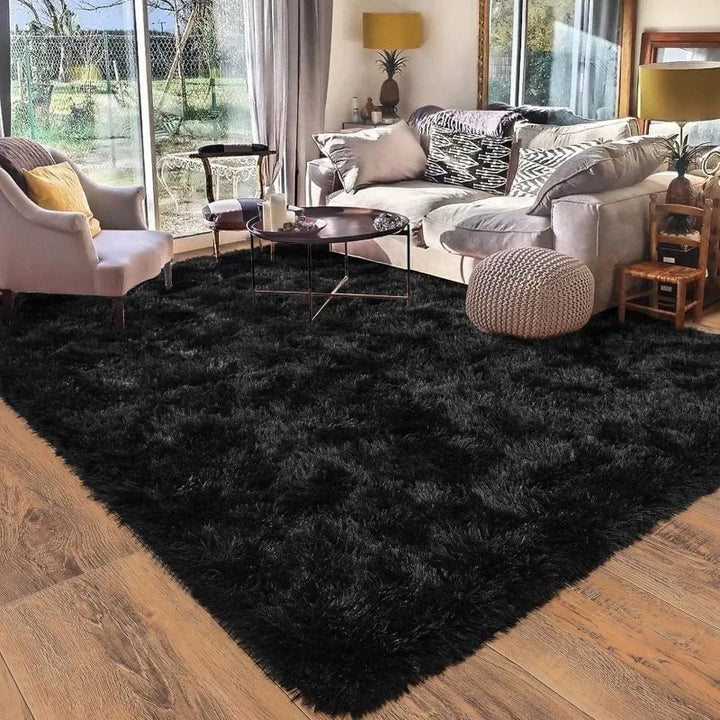 8x10 Area Rugs for Living Room, Ultra Soft Large Shag Black Bedroom Rug Upgrade Non-Slip Plush Modern Fluffy Carpet for Kids Boy