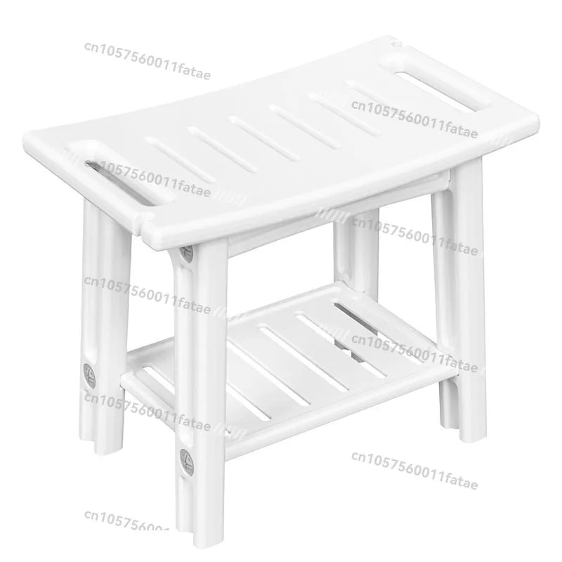 Shower Bench Stool，With Storage Shelf Waterproof