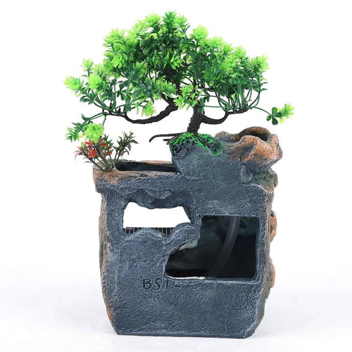 Indoor Room Fountain Waterfall Decor Desktop Fountain Decoration Water Feature with Colour Changing LED Lighting Zen Meditation