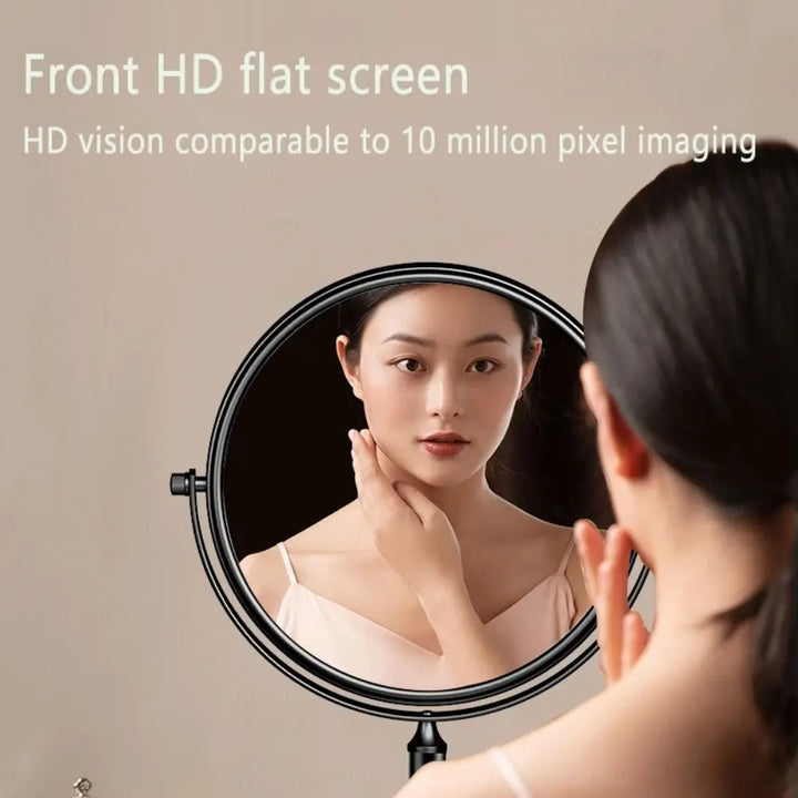 Double Sided Desktop Makeup Mirror 360 Rotating Waterproof Magnifying Cosmetic Mirror Round Free Standing Swivel Vanity Mirror