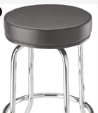 Swivel Bar Stool for Garage & Shop - Backless Counter Stool with Padded Seat, Workbench Stool for Workshop, Single Bar Stool with Chrome Legs