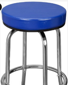 Swivel Bar Stool for Garage & Shop - Backless Counter Stool with Padded Seat, Workbench Stool for Workshop, Single Bar Stool with Chrome Legs