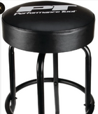 Swivel Bar Stool for Garage & Shop - Backless Counter Stool with Padded Seat, Workbench Stool for Workshop, Single Bar Stool with Chrome Legs