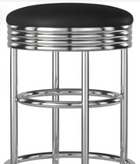 Swivel Bar Stool for Garage & Shop - Backless Counter Stool with Padded Seat, Workbench Stool for Workshop, Single Bar Stool with Chrome Legs