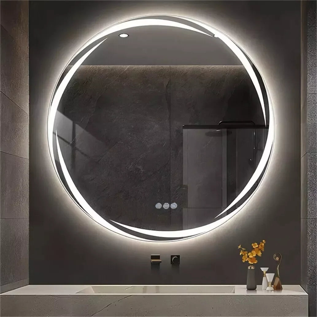 80 cm Round LED Backlit Bathroom Vanity Mirror – Anti-Fog, Touch Sensor | Trufairs