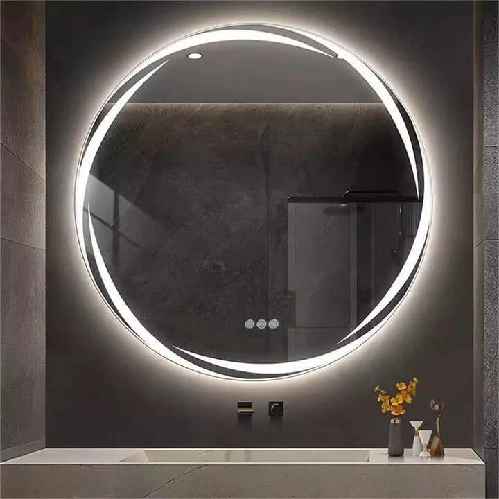 80 cm Round LED Backlit Bathroom Vanity Mirror – Anti-Fog, Touch Sensor | Trufairs