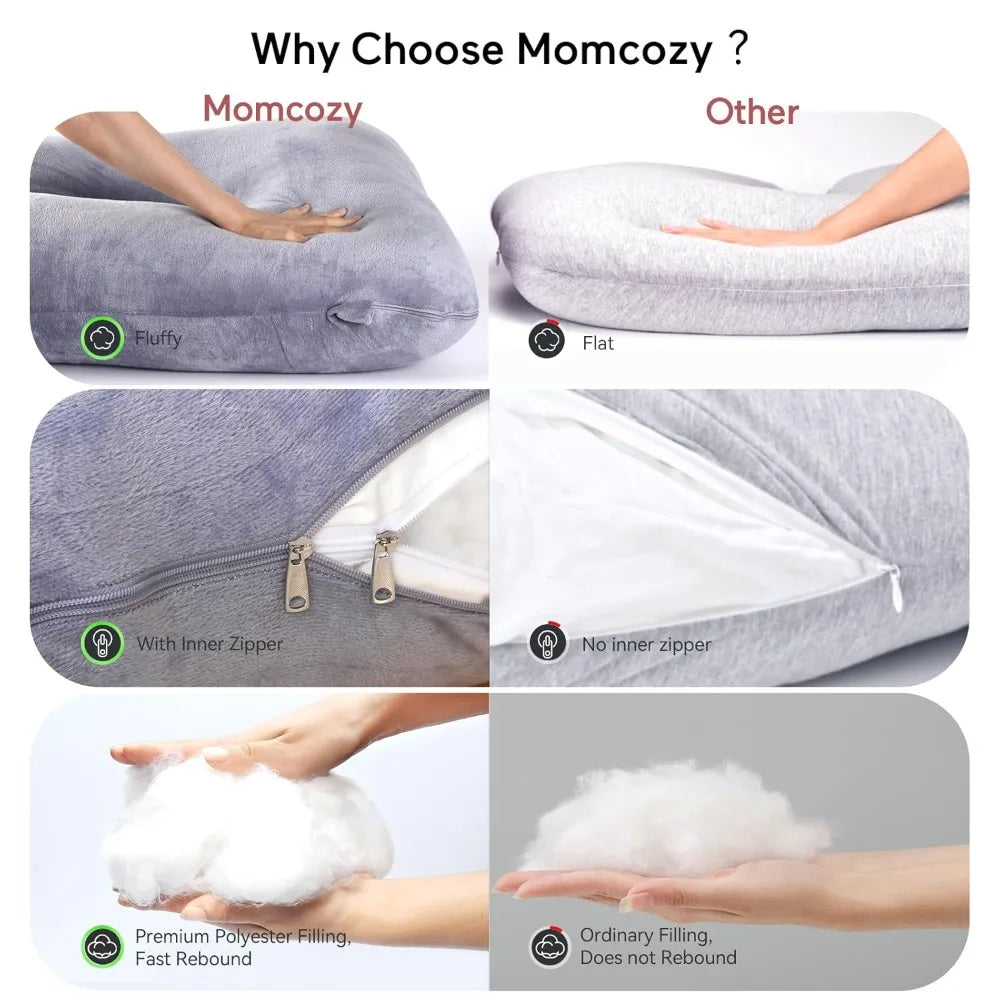 Pregnancy Pillows for Sleeping, U Shaped Full Body Maternity Pillow with Removable Cover - Support for Back,
