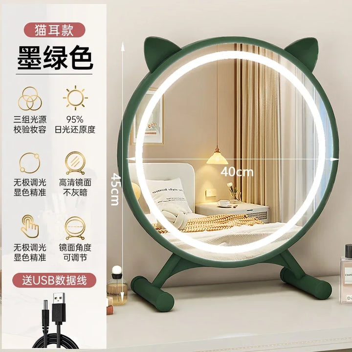 Unique Makeup Mirror Compact Korean Bedroom Funky Girl Aesthetic Items Art Circular Mirror Cosmetics Vestidores Decoracao Quarto