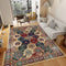 Washable Vintage Medallion Small Rug with Non-Slip BackingSoft and Stain ResistantNon-SheddingLow Plush Floor Rug Pad