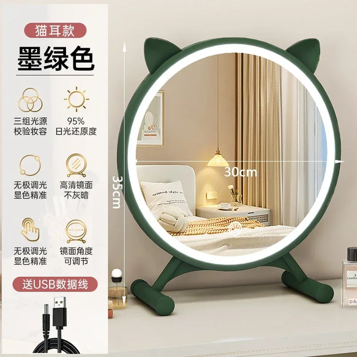 Unique Makeup Mirror Compact Korean Bedroom Funky Girl Aesthetic Items Art Circular Mirror Cosmetics Vestidores Decoracao Quarto
