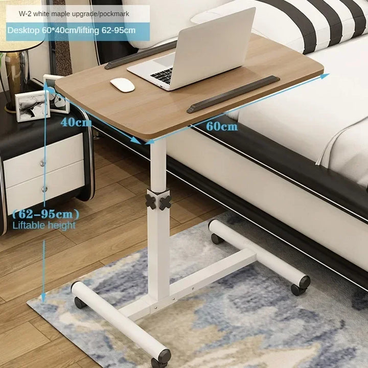Creative Foldable Computer Desks Living Room Sofa Lazy Bed Office Desk with Wheels Lifting Bedside Table European Home Furniture