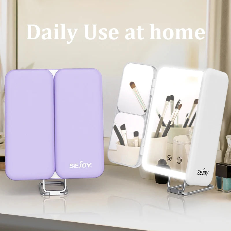 SEJOY Makeup Mirror LED Lights Adjustable, Rechargeable,for Dorm Dressing Fill light Smart Complementary Makeup Mirror