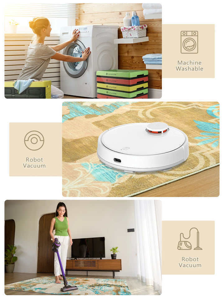 Area Rugs for Living Room Elegant Floral Traditional Faux Wool Area Rug