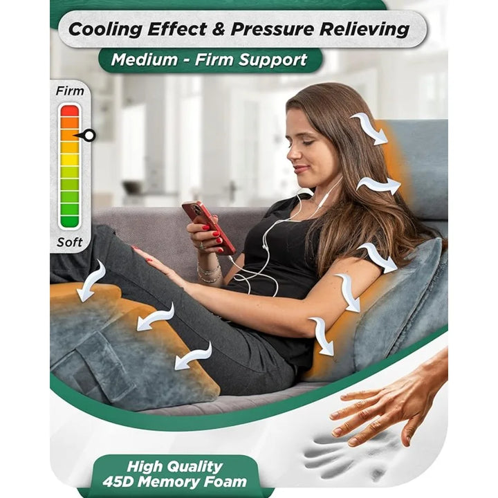 BEST -6pcs Orthopedic Bed Wedge Pillow Set,Post Surgery Aloe Vera Memory Foam for Neck,Leg Pain Relief,Adjustable Sitting Pillow