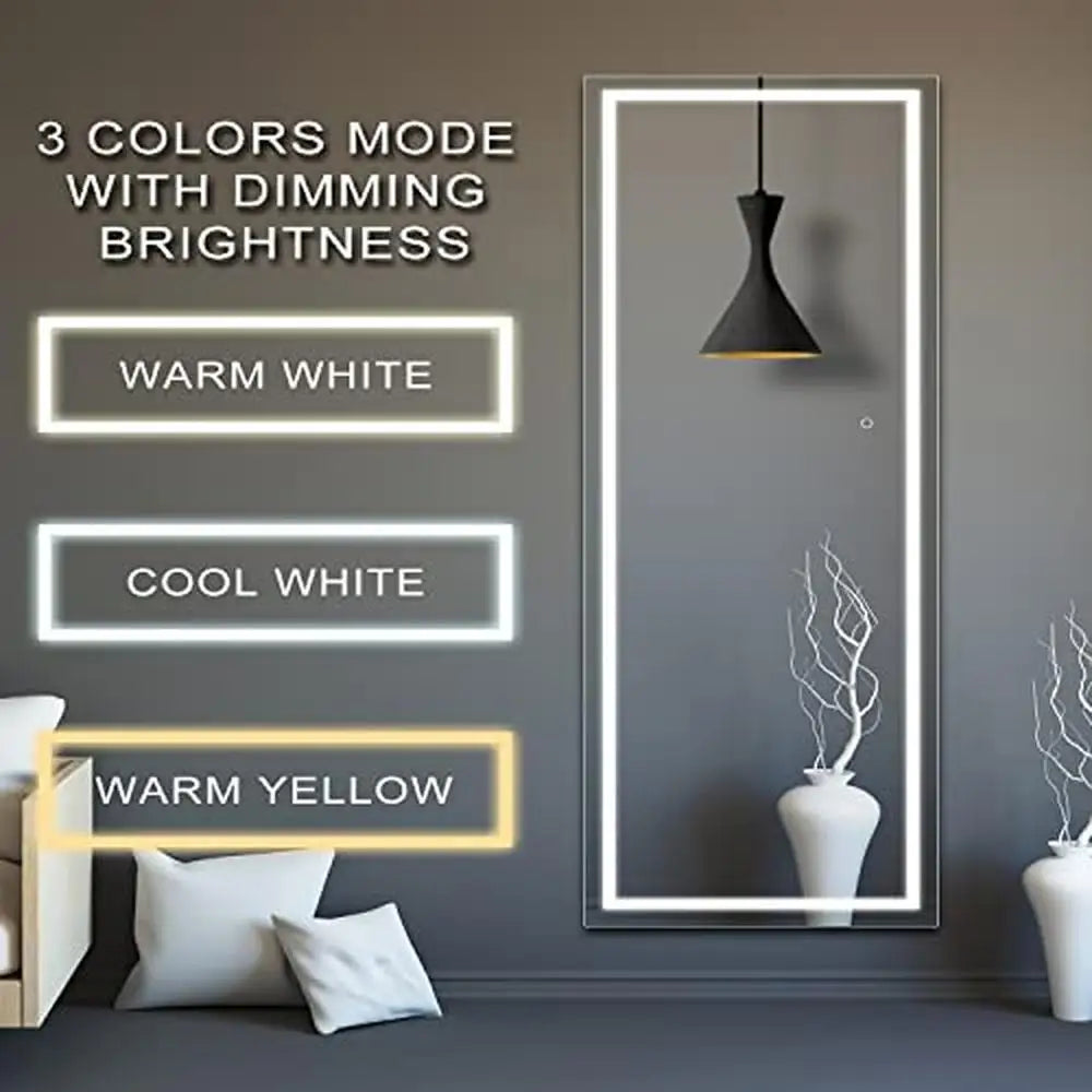 LED Full Length Mirror 70"x 24" Dimmable Touch Control Wall Mount Mirror Dressing Room