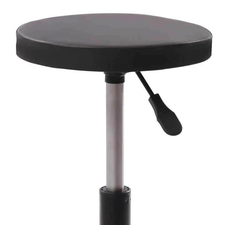Rolling Garage Stool, Mechanic Work Shop Seat, with 5 Caster, 300LBS, Height Adjustable 44-56cm, Steel +PU