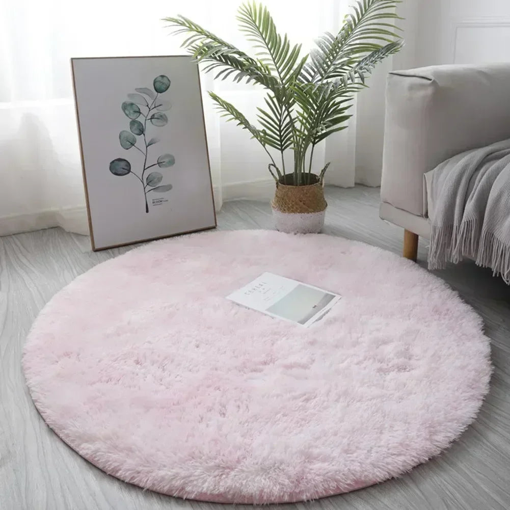 40/60CM Circle Round Shaggy Rug Soft Non-slip Area Rugs Living Room Bedroom Carpet Floor Mat For Girl Home Decoration