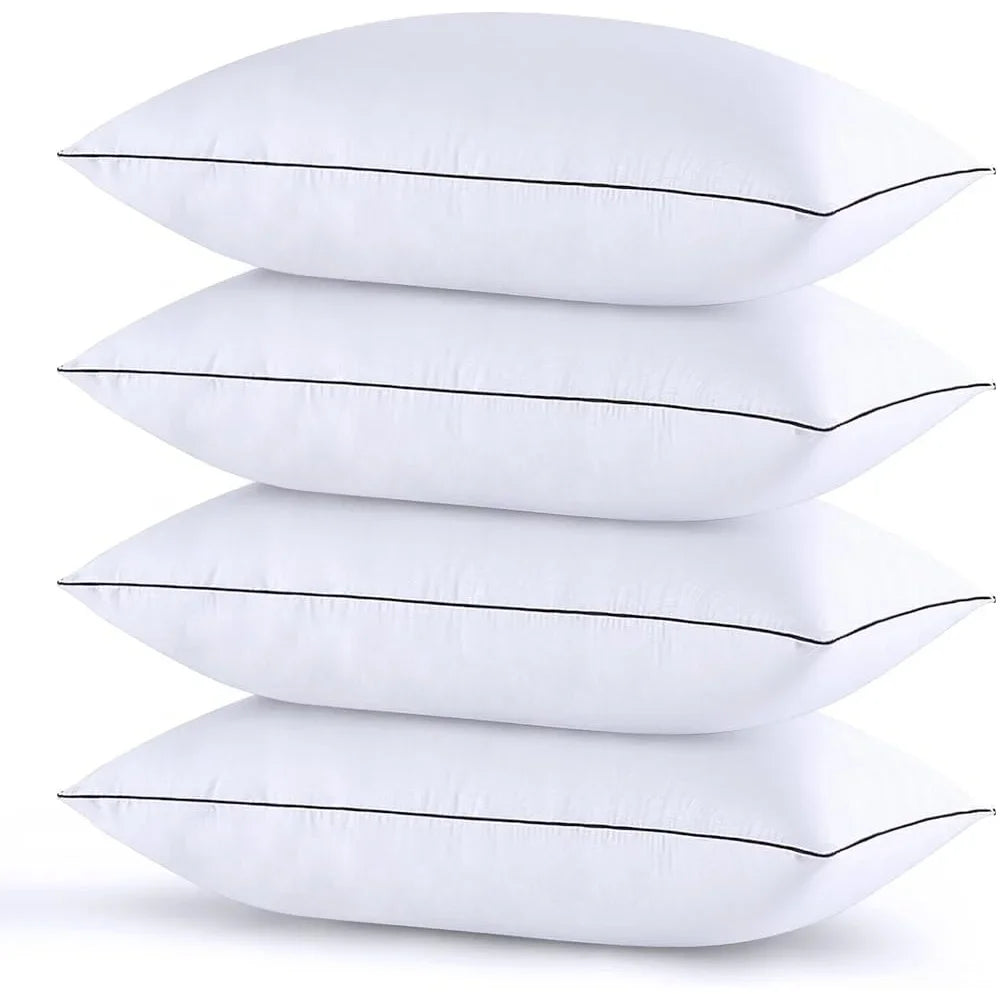 Standard Size Bed Pillows Set of 4 Down Alternative Hypoallergenic Soft Breathable Luxury Cooling Support Side Back Sleepers