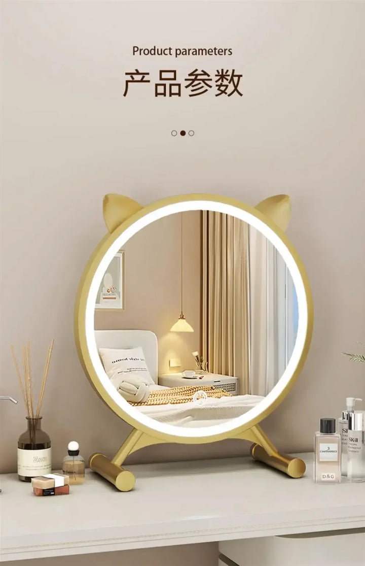 Unique Makeup Mirror Compact Korean Bedroom Funky Girl Aesthetic Items Art Circular Mirror Cosmetics Vestidores Decoracao Quarto