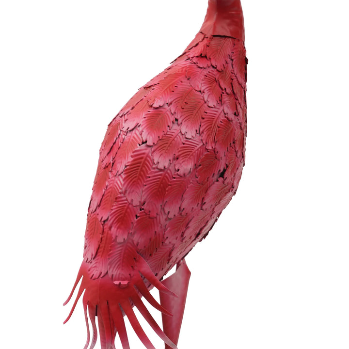 1 Pcs Pink Flamingo Metal Sculpture Garden Statues Large Bird Sculptures Yard Art Outdoor Decoration