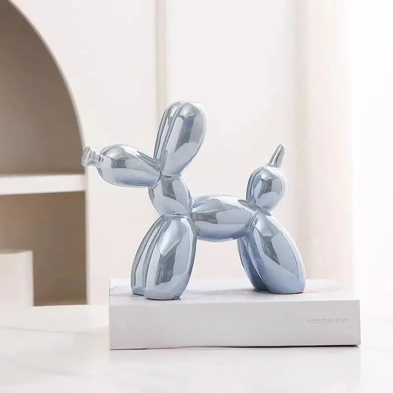 11cm/4.3inch Creative Balloon Dog Abstract Ceramic Ornament Sculpture Figurine Statue Home Office Decoration Gift