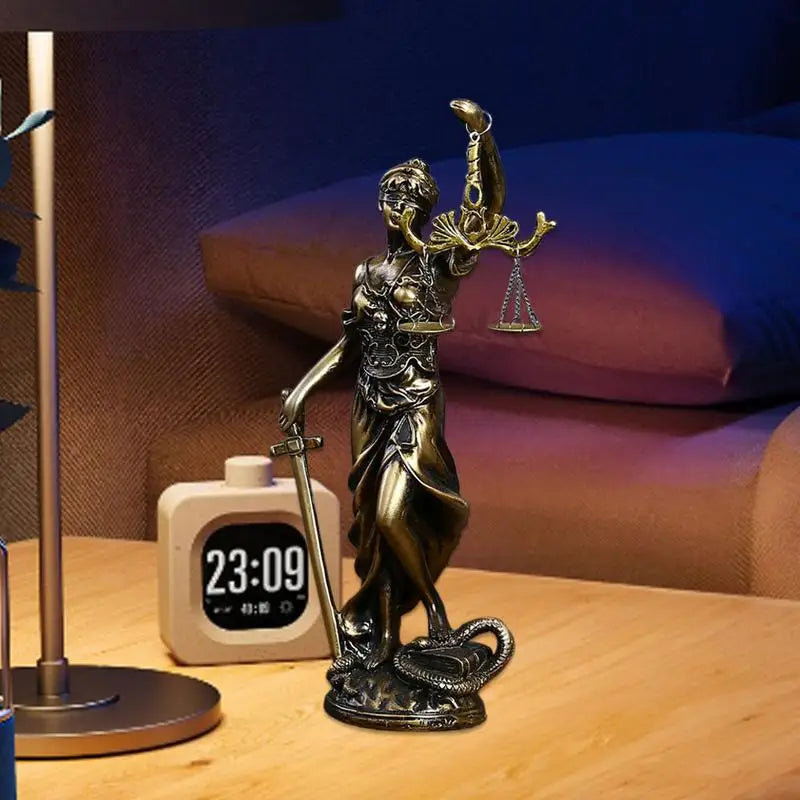 Goddess Of Justice Statue Justice Goddess Resin Desk Figurine Justice Fairness Goddess Statue Greek Mythology Ornaments For