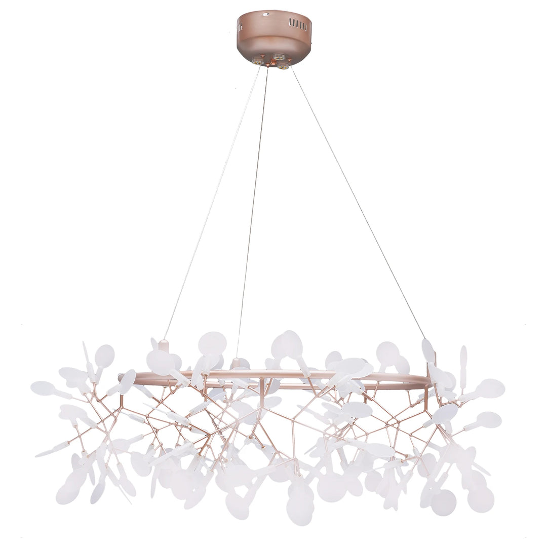 40W Modern Ceiling Mounted Chandelier 135* LED Light Beads Rose Gold Chandelier Suitable for Dining Room, Living Room, Bedroom