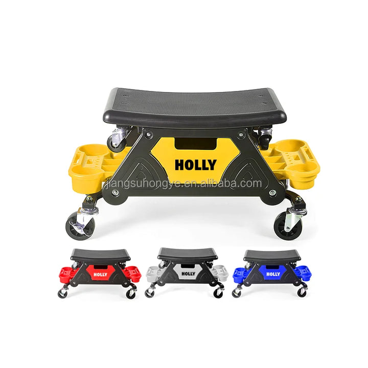 Adjustable height 360 ° rotating workshop seat with tool tray storage mechanical bench chair rolling workshop stool for garage