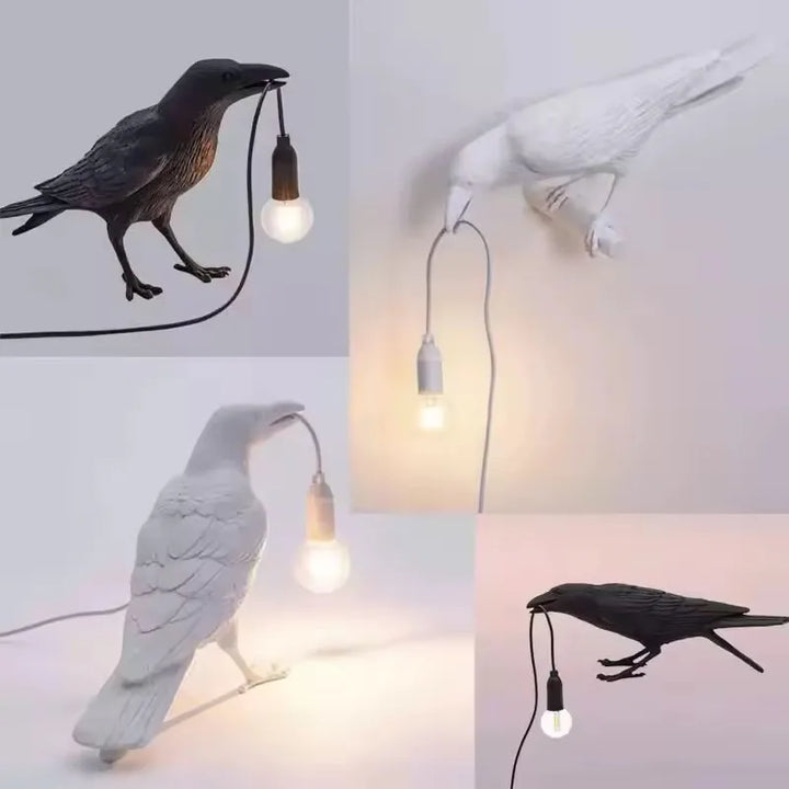 Modern Resin Lucky Bird Crow Wall Lamp Table Lights Night Lights Bedroom Bedside Living Room Home Decor Wall Lamps