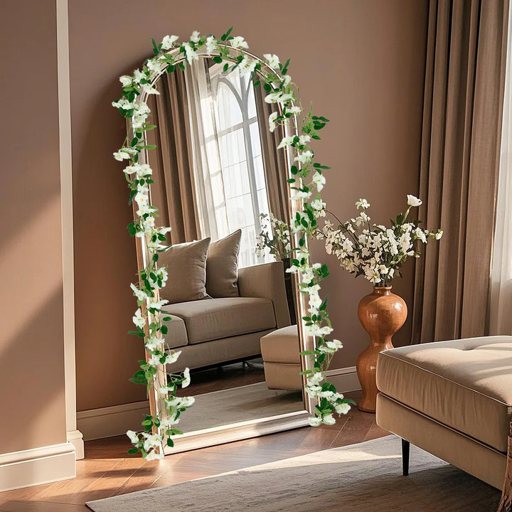 2 Pcs Artificial Cherry Blossom Flower Vine Hanging Cherry Blossom Flower Silk Garland Hanging Vines Faux Flowers For