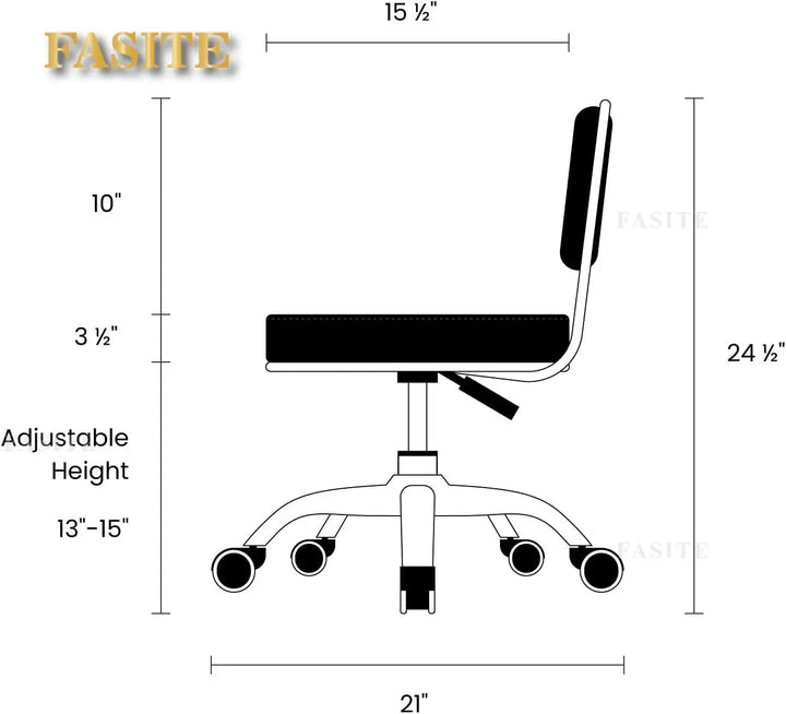 Nordic Short Stool Adjustable 13-15 Rolling Pneumatic, Paded Shower Bench Back-Support