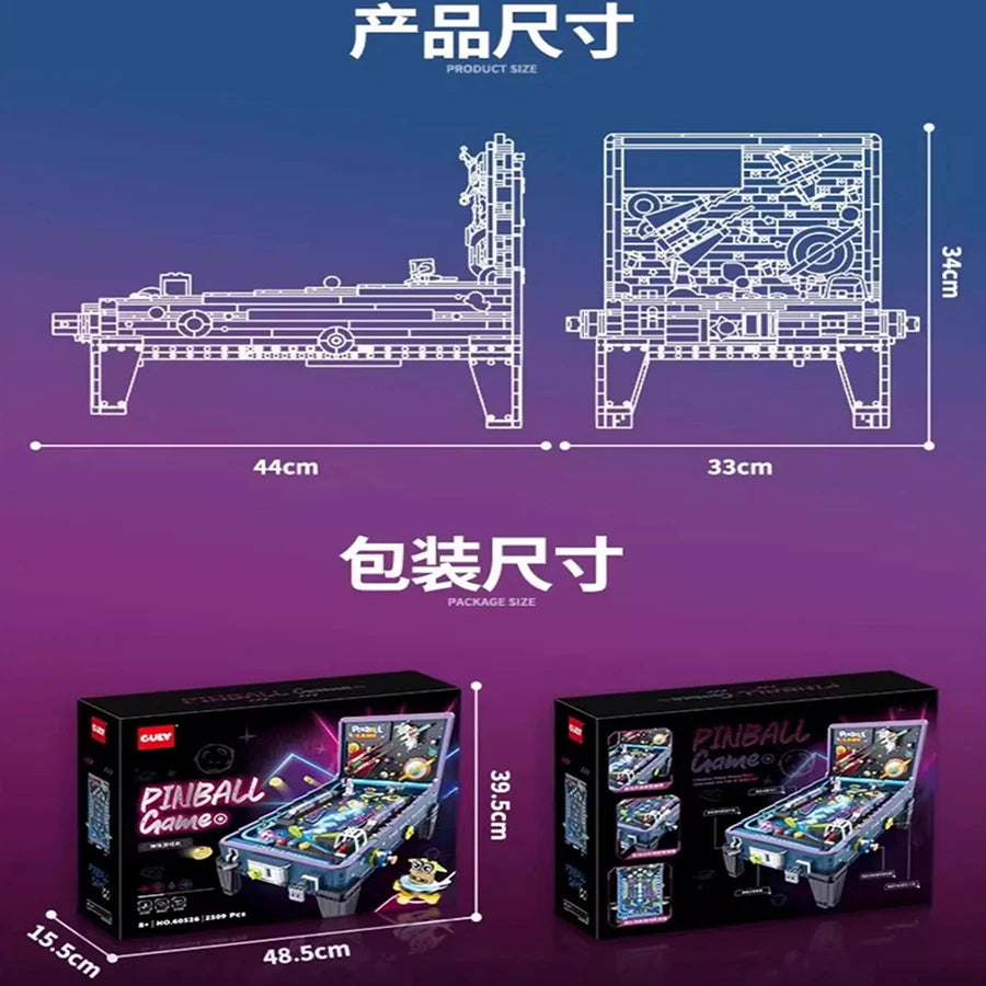High Quality Building Blocks Pinball Machine, Game Table, Coin Operated, Children's Puzzle Assembly Model, Boy Creative Gift Toy