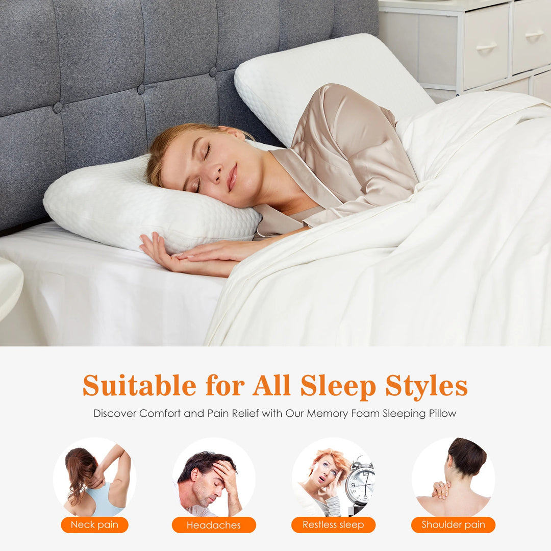 JHK Memory Foam Pillows Standard Size Neck Pillow Ventilated Cooling Bed Pillow with Removable Washable Cover Ultimate Comfort